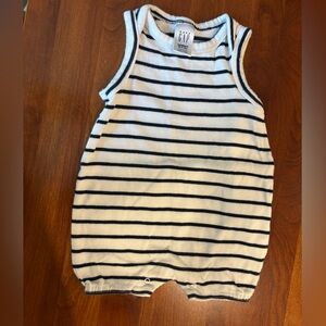 GAP Newborn Striped Romper - Navy and White